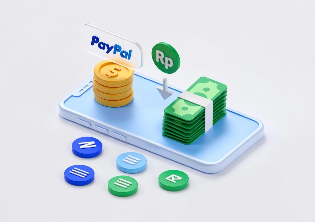 Ilustrasi convert saldo PayPal ke beberapa pilihan e-wallet Indonesia