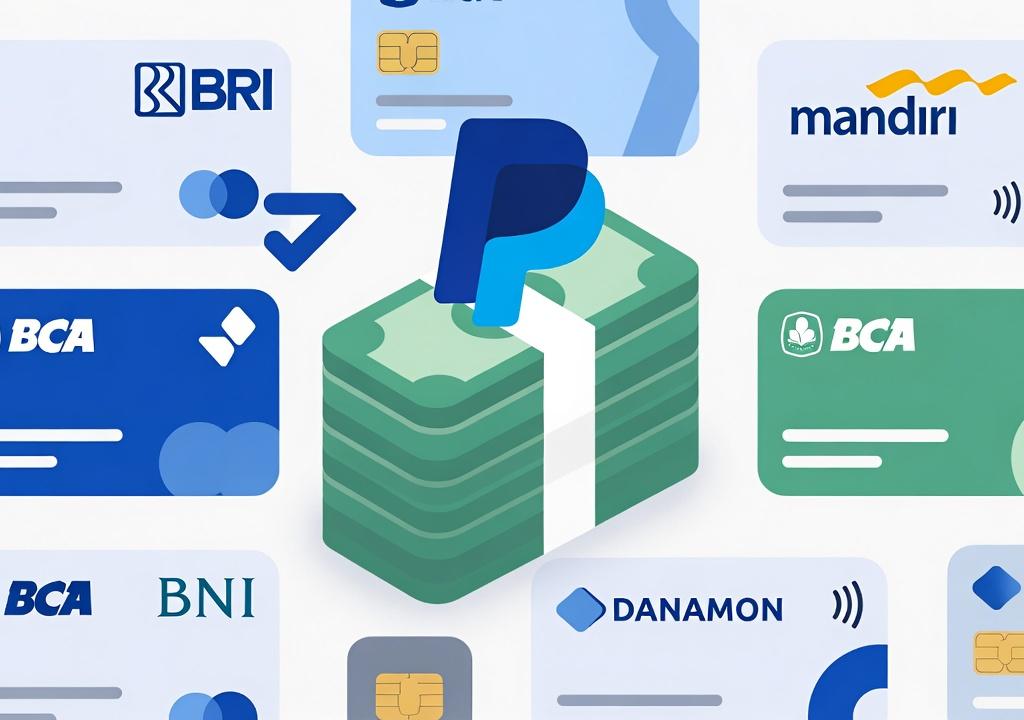 Ilustrasi convert saldo PayPal ke beberapa bank Indonesia